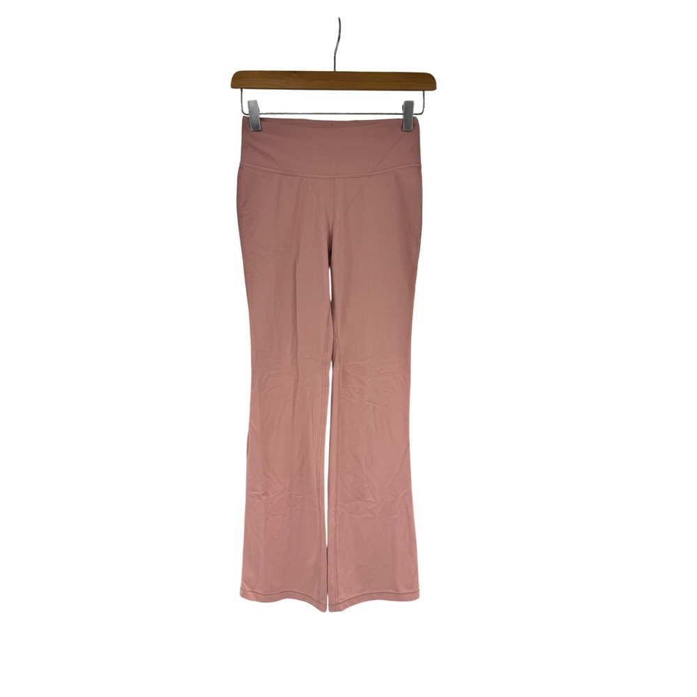 Athleta Girl High Rise Chit Chat Flare Pant Mauve Pink Yoga Leggings Kids L 12‎